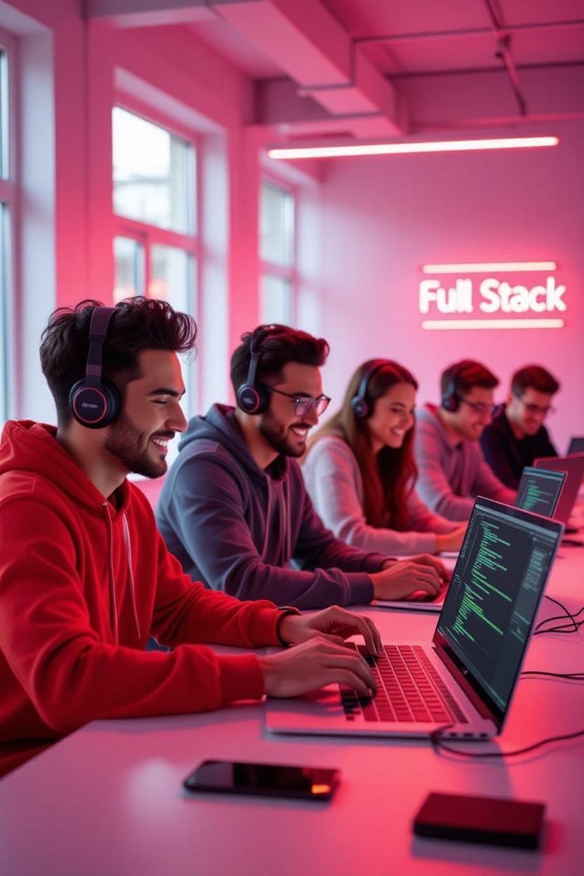 Alunos da Infinity School em laboratório de criação de alta tecnologia
